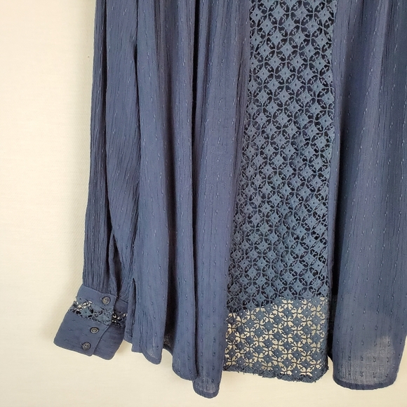 Free People Lace Button Down Blouse - Picture 8 of 8